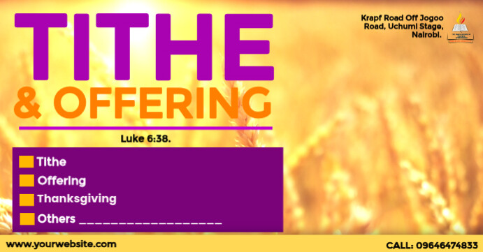 tithe & offering envelope Template | PosterMyWall