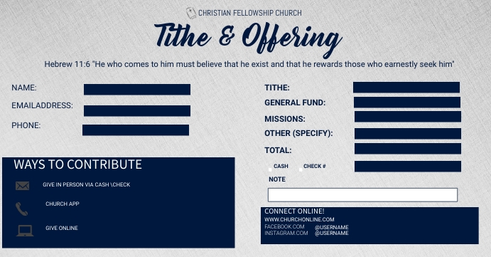 TITHE & OFFERINGS ENVELOPE Template | PosterMyWall