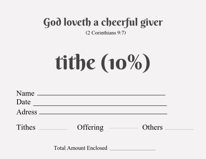 tithe and offering card flyer template