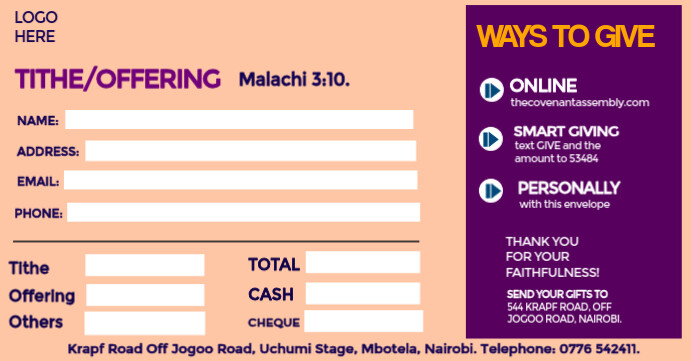 Plantilla de tithe and offering envelope | PosterMyWall