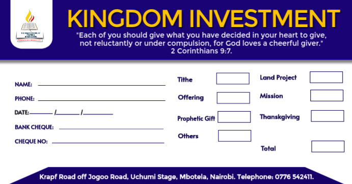 Tithe and Offering Envelope Template | PosterMyWall