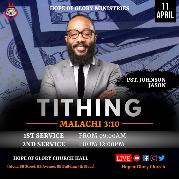 Tithe and offerings Instagram Post template