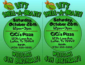 TMNT Birthday Invite Flyer (US Letter) template