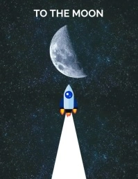 To the moon 传单(美国信函) template