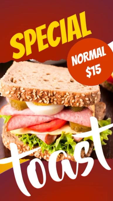 toast digital display animated sale ad Template | PosterMyWall