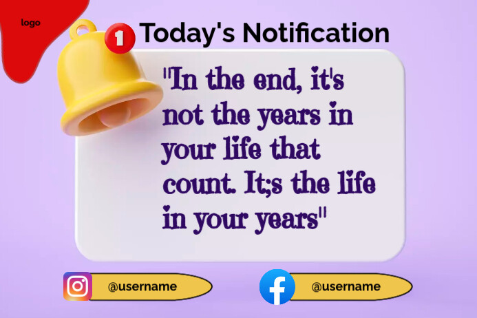 Today's Quote And Notification Poster template