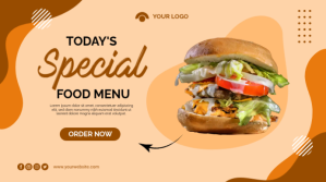 Orange Food Menu Special Digitalt display Template