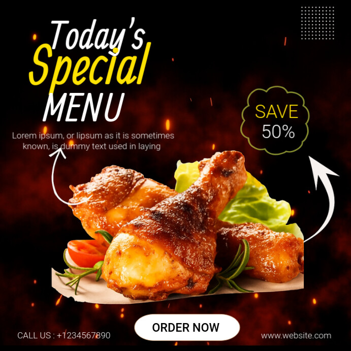 Today's special menu design Square (1:1) template