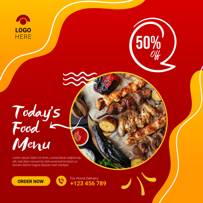 Today's Food Menu Poster template