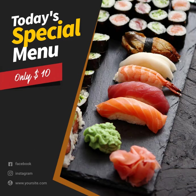 Today's Special Menu Instagram Template Instagram-opslag