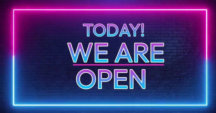 TODAY'S WE ARE OPEN Immagine condivisa di Facebook template