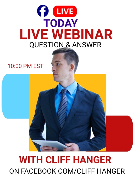 Today Live Wabinar On Facebook com Flyer (US Letter) template