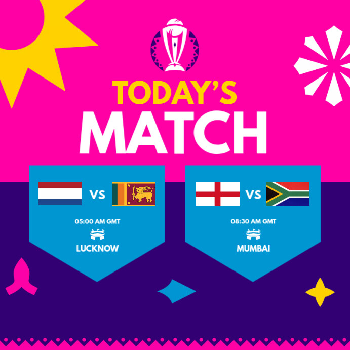 Sunday Match Today match Schedule Template | PosterMyWall