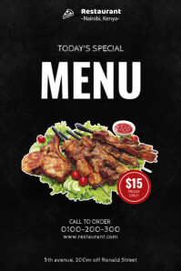 African Kitchen Menu Flyer Template PosterMyWall