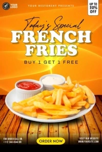 Todays special french fries Poster template