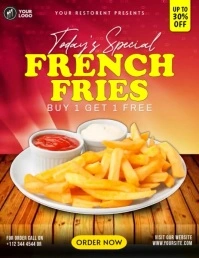 Todays special french fries Flyer (format US Letter) template
