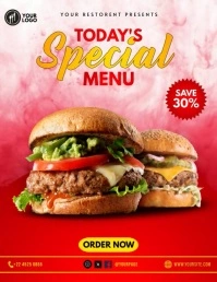 Todays special french fries Flyer (format US Letter) template