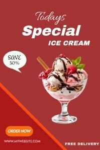 Rouge Ice Cream Promotion Poster Template
