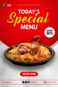 Todays special menu Affiche template