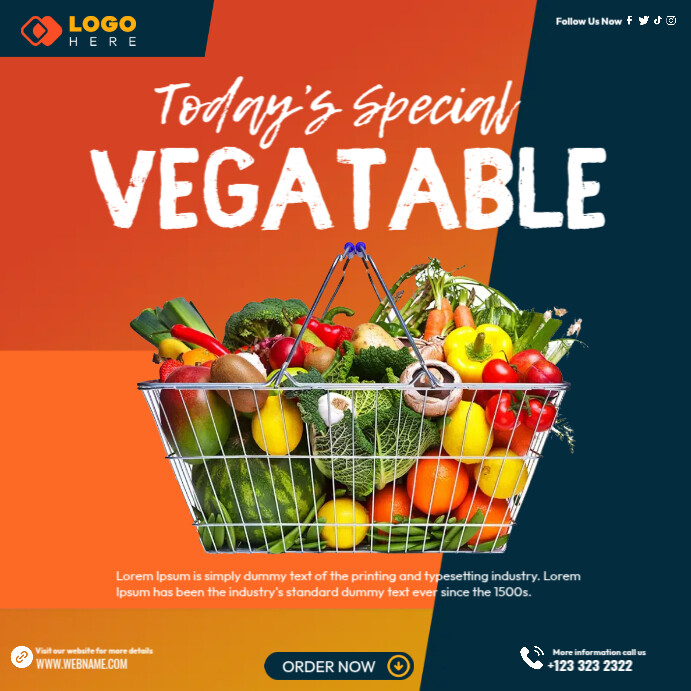 Today’s Special Vegetable Wpis na Instagrama template