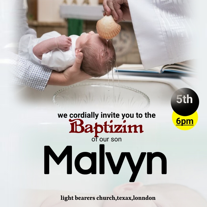 Copy of toddler baptized child dedication / PosterMyWall