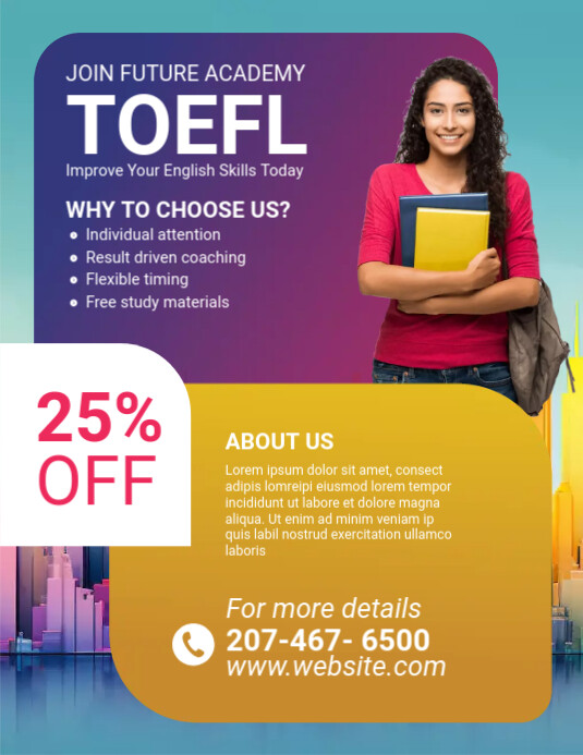 TOEFL online teaching Template PosterMyWall TOEFL online teaching Template PosterMyWall