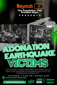 Together We Rebuild With Hope Poster template