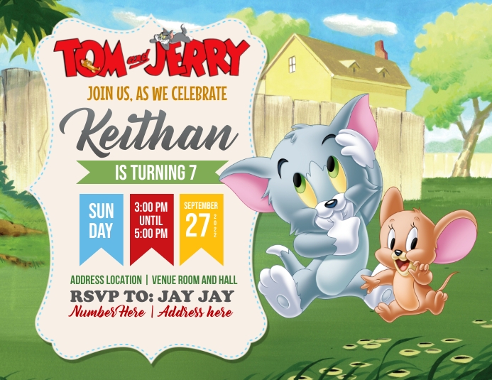 Tom and Jerry Flyer (US Letter) template