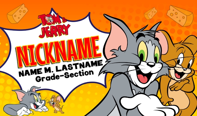 Tom and Jerry Nametag Design Template | PosterMyWall