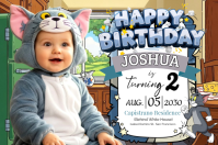 Tom Cat Baby Birthday Banner template