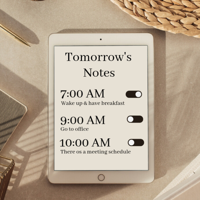 Tomorrow notes Template | PosterMyWall