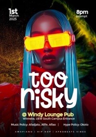 Too Risky Party Design Template A4