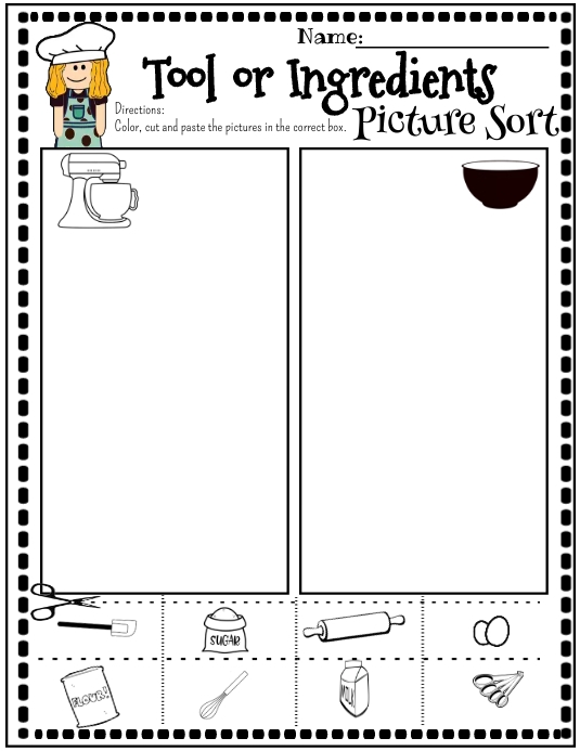 Copy of Tool or Ingredients Bake Worksheet | PosterMyWall
