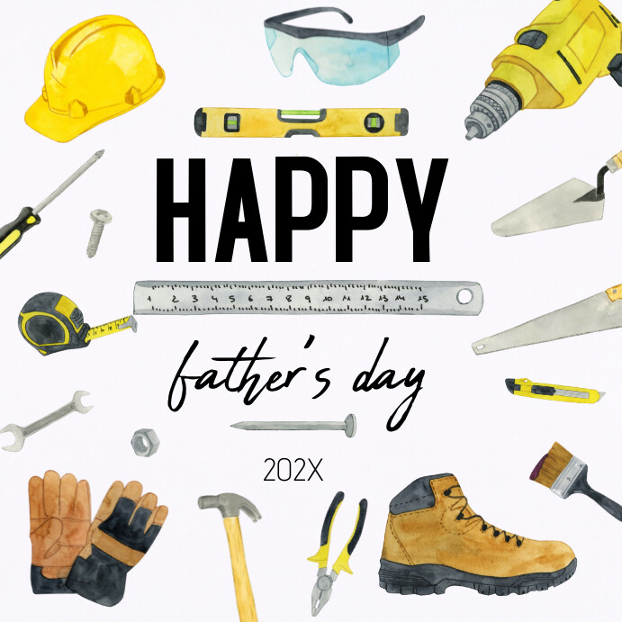 Tools DIY Father's Day Card for Dad, Fathers Template | PosterMyWall