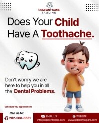 tooth ache ads for kids Instagram Portrait template