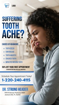 Toothache Awareness Poster Historia de Instagram template
