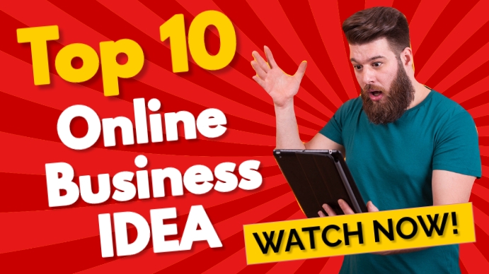 Top 10 Online Business Ideas YouTube Thumbnai template