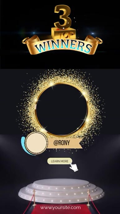 TOP 3 photo winners video mobile size Template | PosterMyWall