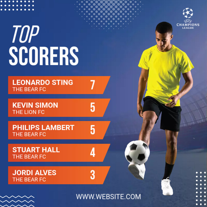 Top Scorers List League Template | PosterMyWall