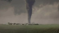 Tornado in a village scary weather video YouTube Thumbnail template