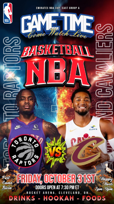 Copy of Toronto Raptors VS Cleveland Cavaliers | PosterMyWall