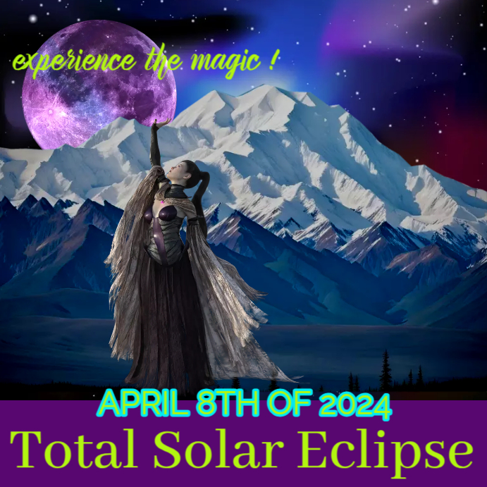 total Solar eclipse, 2024, astronomy, astrology, education,  fantasy, sky, stars Instagram Post template