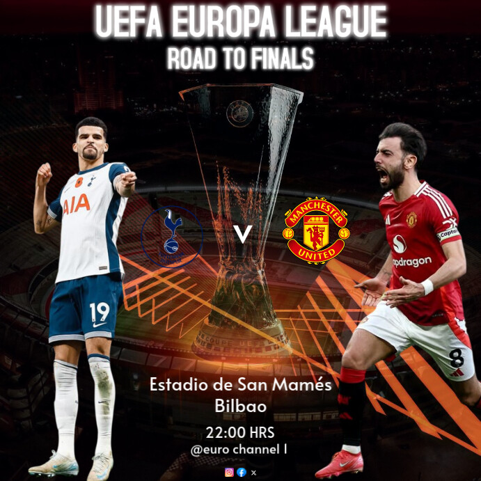 Tottenham Vs Manchester United Instagram Post template