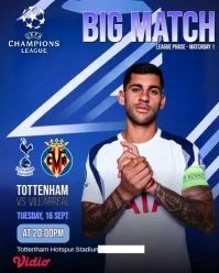 Tottenham VS Villarreal Instagram Portrait template