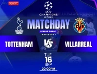 Tottenham VS Villarreal Matchday 1 League phase CHAMPIONS LEAGUE Volante (Carta US) template