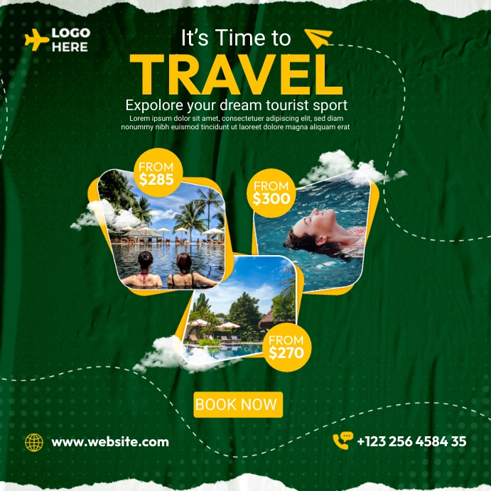 Excursion Advert Tour & Travel Packages Ad Template | PosterMyWall