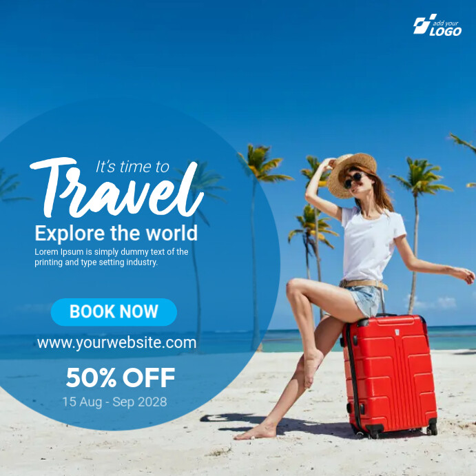 Tour & Travel Packages Ad Template | PosterMyWall