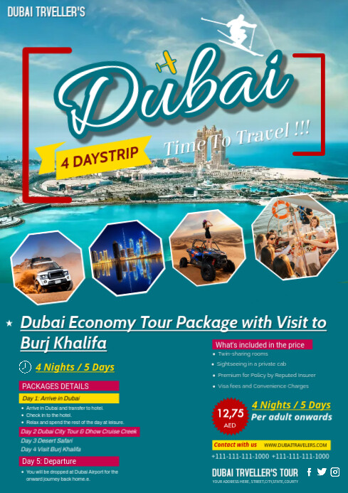 Tour & travelers company flyers A4 template