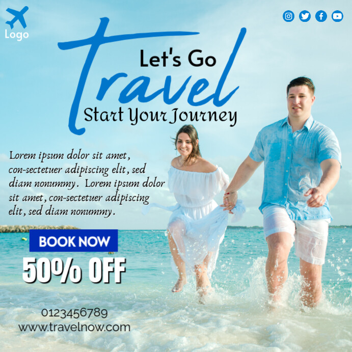 Tour And Travel Banner Design Template For Instagram Post