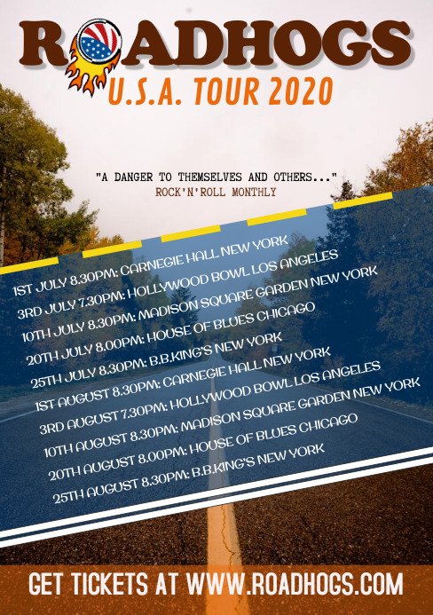Tour Dates A5 Template | PosterMyWall